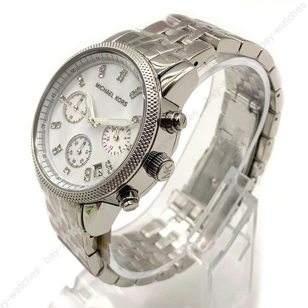 Michael Kors Jet Set Chronograph Mother of Pearl Dial Ladies Watch MK5020 - The Watches Men & CO #2