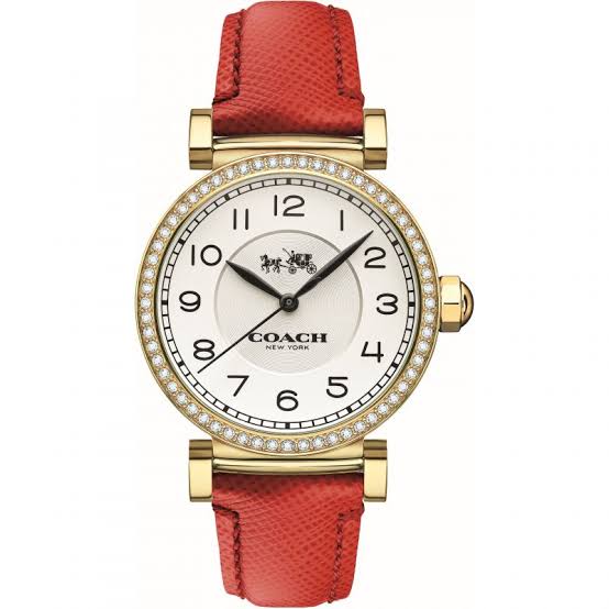 Coach Madison White Dial Red Leather Strap Ladies Watch  14502400 - The Watches Men & CO