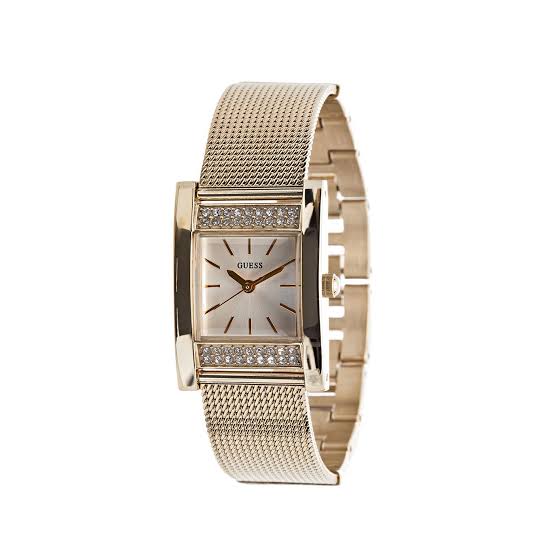 Guess Nouveau Diamond Gold Dial Ladies Watch  W0127L2 - The Watches Men & CO