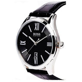 Hugo Boss Ambassador Analog Quartz Black Dial Leather Band Watch  HB1513022 - The Watches Men & CO