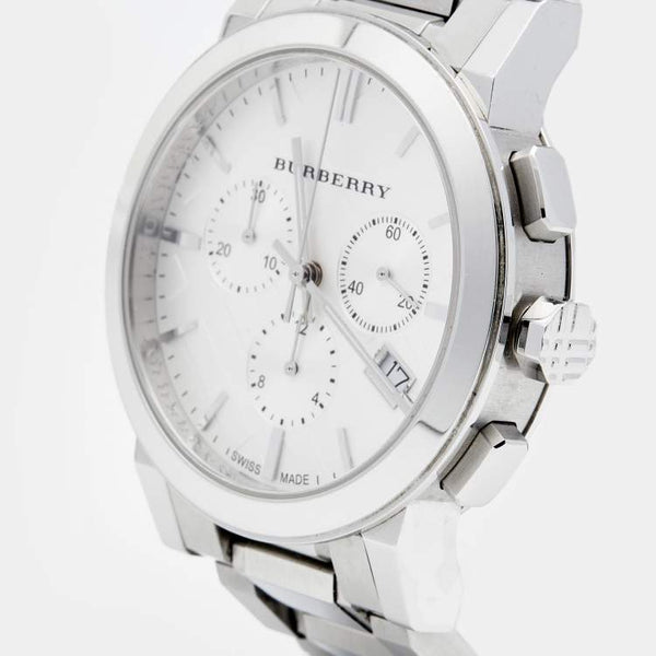 Burberry City Chronograph Silver Dial Stainless Steel Ladies Watch BU9750