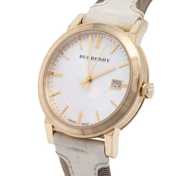 Burberry Women's Large Check Leather Strip On Fabric  Women's Watch BU9110 - The Watches Men & CO #2