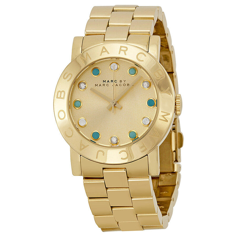 Marc by Marc Jacobs Amy Dexter Gold dial Gold-tone Ladies Watch #MBM3215 - The Watches Men & CO