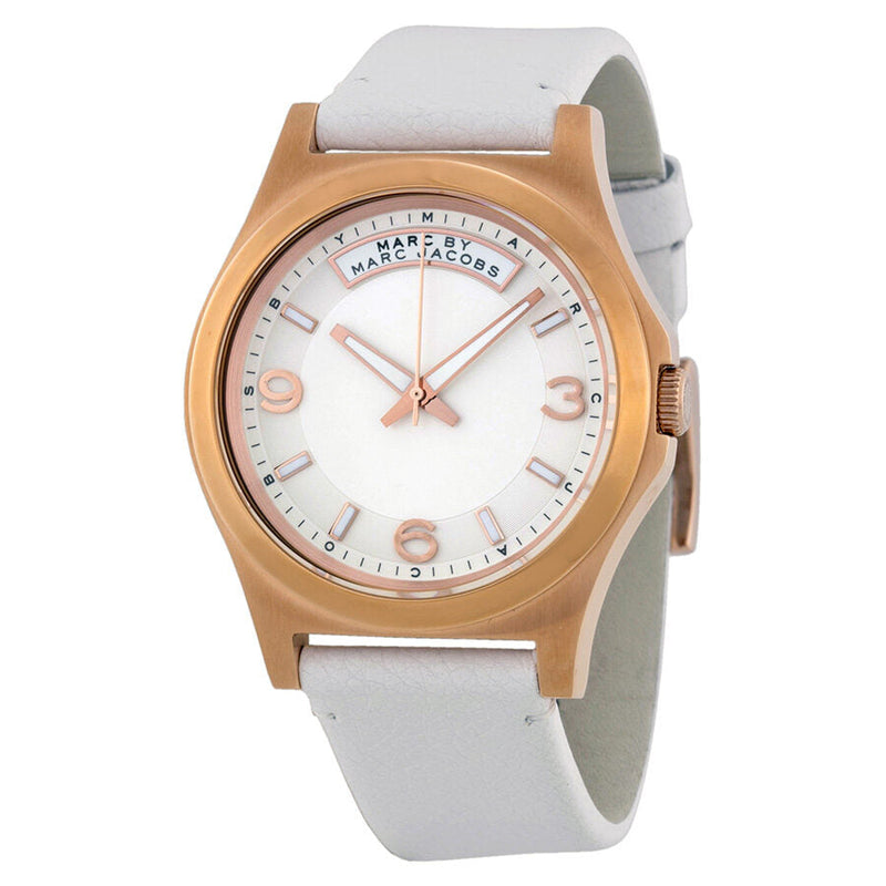 Marc by Marc Jacobs Baby Dave Ivory Dial White Leather Unisex Watch MBM1260 - The Watches Men & CO