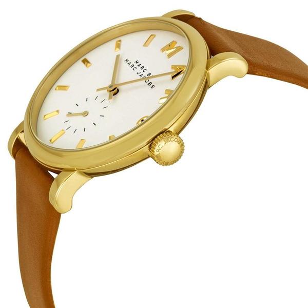 Marc By Marc Jacobs Baker White Dial Leather Ladies Watch MBM1316