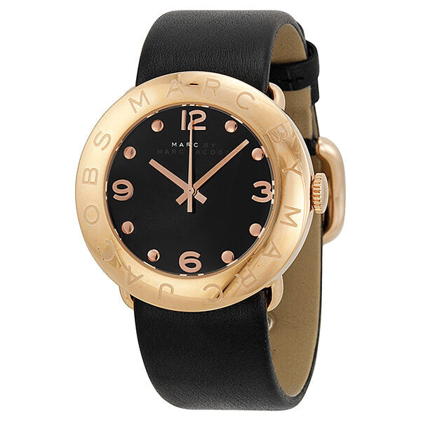 Marc by Marc Jacobs Black Dial Black Leather Ladies Watch MBM1225 - The Watches Men & CO