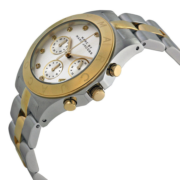 Marc by Marc Jacobs Chronograph Silver Dial Two-tone Ladies Watch MBM3177 - The Watches Men & CO #2