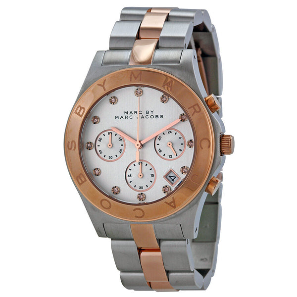 Marc by Marc Jacobs Chronograph Silver Dial Two-tone Ladies Watch MBM3178 - The Watches Men & CO