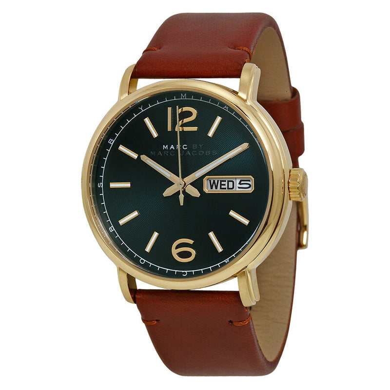 Marc by Marc Jacobs Fergus Green Dial Brown Leather Men's Watch MBM5077 - The Watches Men & CO