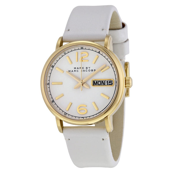 Marc by Marc Jacobs Fergus White Dial White Leather Ladies Watch MBM8653 - The Watches Men & CO