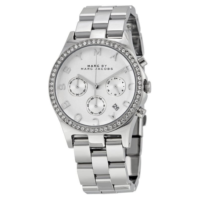 Marc by Marc Jacobs Henry Chronograph Silver Dial Stainless Steel Ladies Watch MBM3104 - The Watches Men & CO