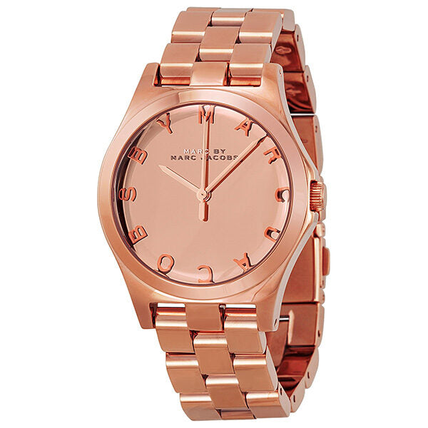 Marc by Marc Jacobs Henry Glossy Rose Gold-tone Ladies Watch MBM3212 - The Watches Men & CO