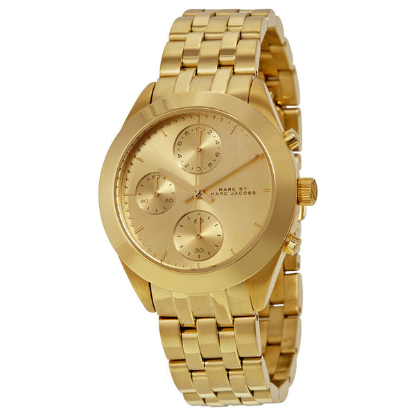 Marc by Marc Jacobs Peeker Chronograph Champagne Dial Gold-tone Ladies Watch MBM3393 - The Watches Men & CO