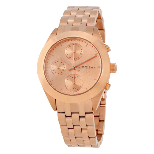 Marc by Marc Jacobs Peeker Chronograph Rose Dial Rose Gold-tone Ladies Watch - The Watches Men & CO