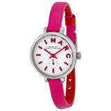 Marc by Marc Jacobs Sally White Dial Hot Pink Leather Ladies Watch MBM1353 - The Watches Men & CO