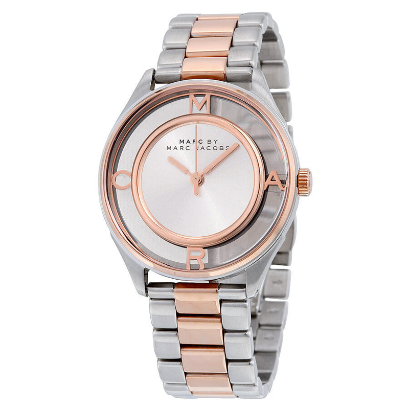 Marc by Marc Jacobs Tether Silver Transparent Dial Two-tone Ladies Watch MBM3436 - The Watches Men & CO