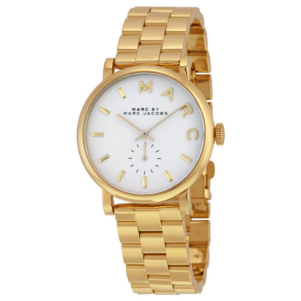 Marc by Marc Jacobs White Dial Gold-tone Ladies Watch #MBM3243 - The Watches Men & CO