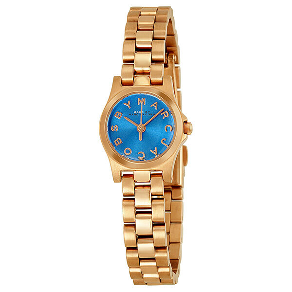 Marc by Marc Jacobs Henry Dinky Blue Dial Rose Gold-Tone Stainless Steel Ladies Watch MBM3204 - The Watches Men & CO