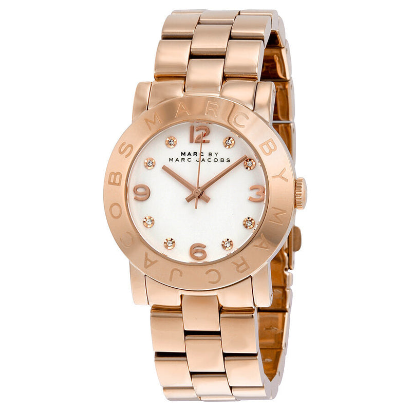 Marc by Marc Jacobs White Dial Rose Gold-Tone Ladies Watch MBM3077 - The Watches Men & CO