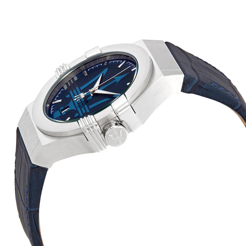 Maserati Potenza Blue Dial Blue Leather Men's Watch R8851108015 - The Watches Men & CO #2