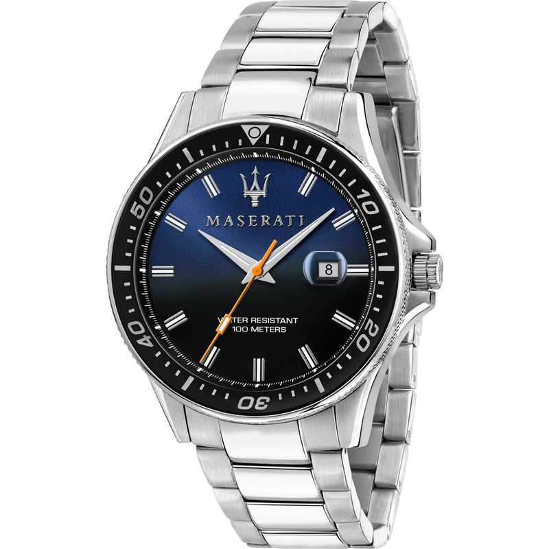 Maserati Silver Sfida Blue Dial   R8853140001 - The Watches Men & CO