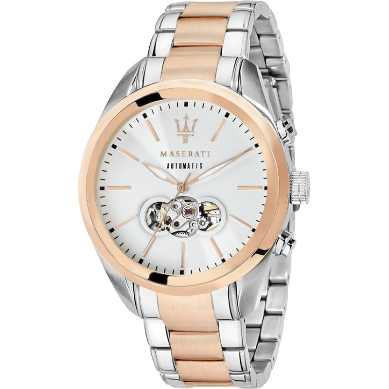 Maserati Traguardo Automatic Silver Open Heart Dial Men's Watch R8823112001 - The Watches Men & CO
