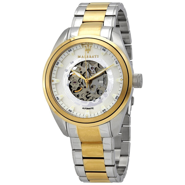 Maserati Traguardo Automatic White Skeleton Dial Men's Watch #R8823112003 - The Watches Men & CO