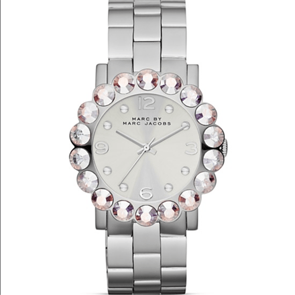 Marc By Marc Jacobs Amy Silver Women's Steel Glitz Watch  MBM3222 - The Watches Men & CO