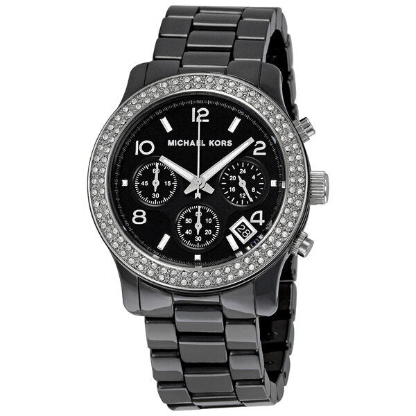 Michael Kors Black Dial Black Ceramic Bracelet Chronograph Watch MK5190#mk5190 - The Watches Men & CO