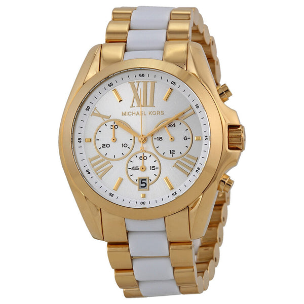 Michael Kors Bradshaw Chronograph White Dial Two-tone Ladies Watch MK5743 - The Watches Men & CO