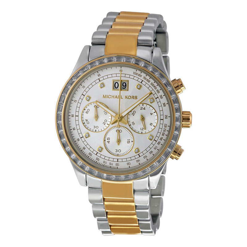 Michael Kors Brinkley Chronograpgh Silver Dial Ladies Watch MK6188 - The Watches Men & CO