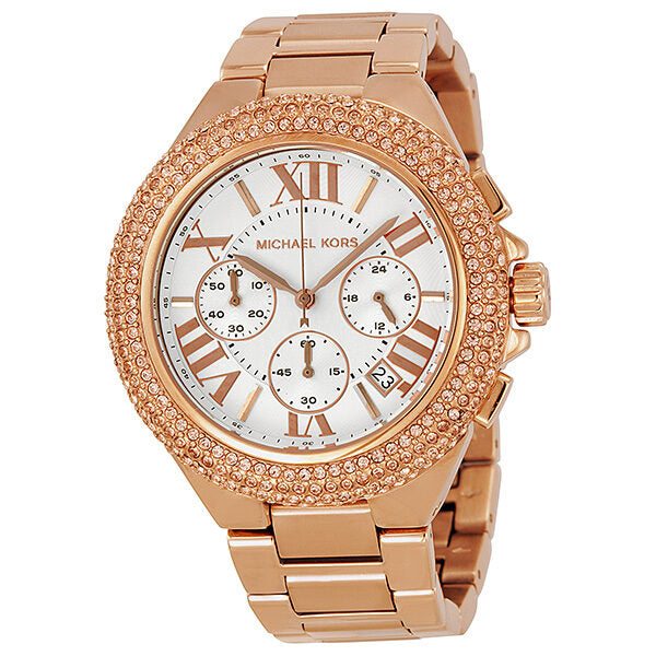 Michael Kors Camille Chronograph Rose Gold-tone Ladies Watch MK5636 - The Watches Men & CO