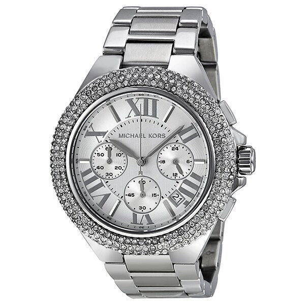 Michael Kors Camille Light-Silver Dial Chronograph Unisex Watch MK5634 - The Watches Men & CO