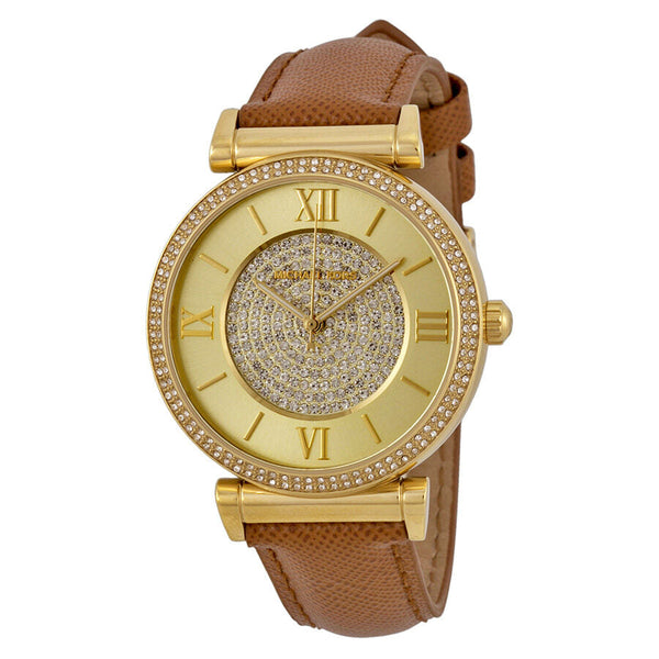 Michael Kors Catlin Champagne Crystal Pave Dial Ladies Watch MK2375 - The Watches Men & CO