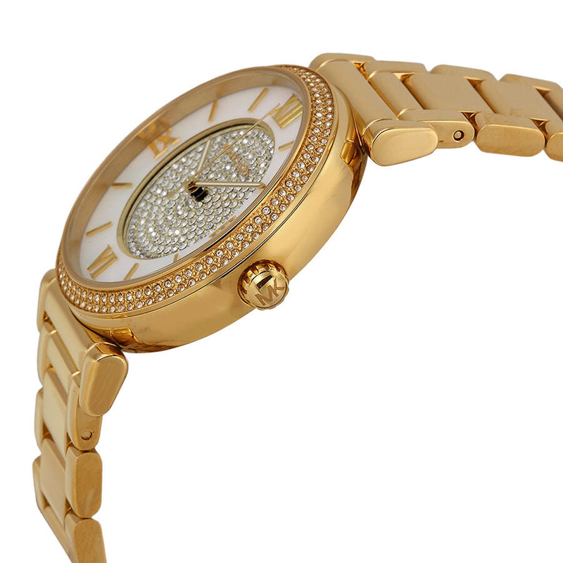 Michael Kors Catlin Mother of Pearl Dial Gold-plated Ladies Watch #MK3332 - The Watches Men & CO #2