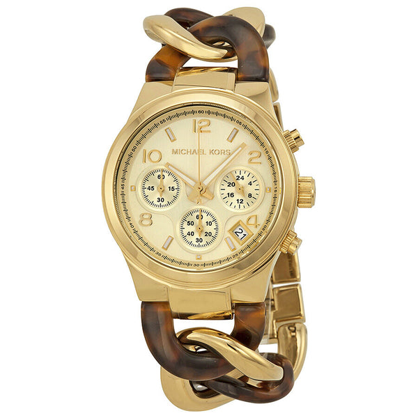 Michael Kors Chain Link Acrylic Gold-tone Ladies Watch MK4222 - The Watches Men & CO