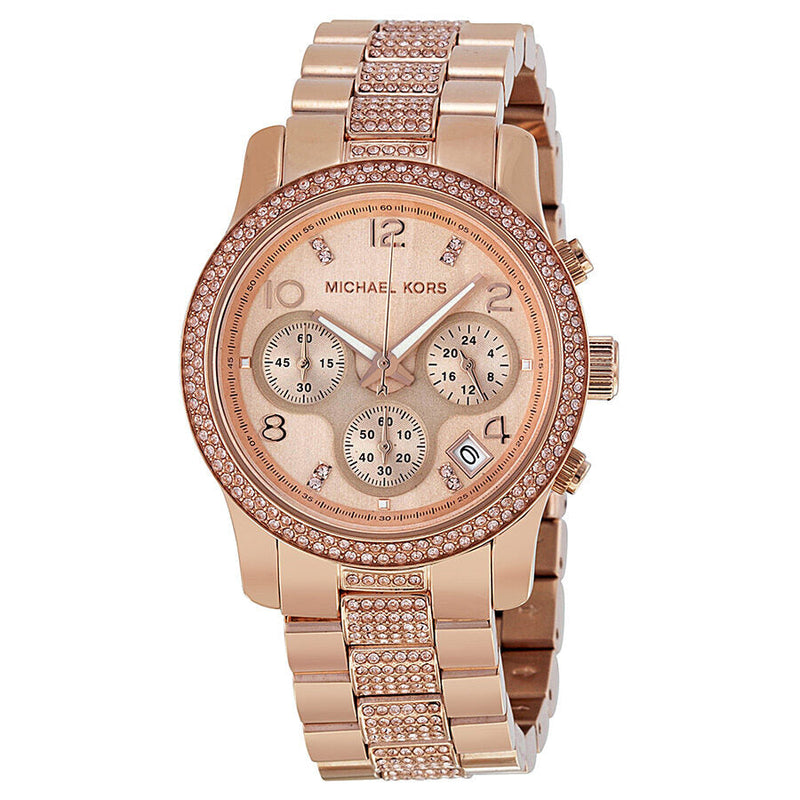 Michael Kors Chronograph Dial Rose Gold-tone Ladies Watch MK5827 - The Watches Men & CO