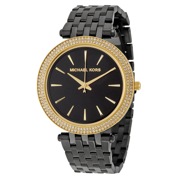 Michael Kors Darci Black Dial Black Ion-plated Ladies Watch MK3322 - The Watches Men & CO