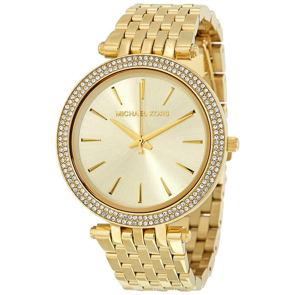 Michael Kors Darci Glitz Gold Dial Pave Bezel Ladies Watch #MK3191 - The Watches Men & CO