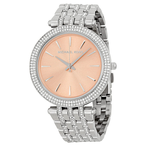 Michael Kors Darci Rose-Gold-tone Dial Steel Crystal Ladies Watch MK3218 - The Watches Men & CO