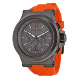 Michael Kors Dylan Chronograph Gunmetal Dial Gunmetal IP Orange Rubber Men's Watch MK8296 - The Watches Men & CO