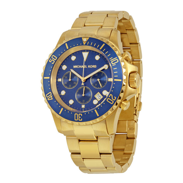 Michael Kors Everest Chronograph Navy Dial Gold-tone Men's Watch MK8267 - The Watches Men & CO
