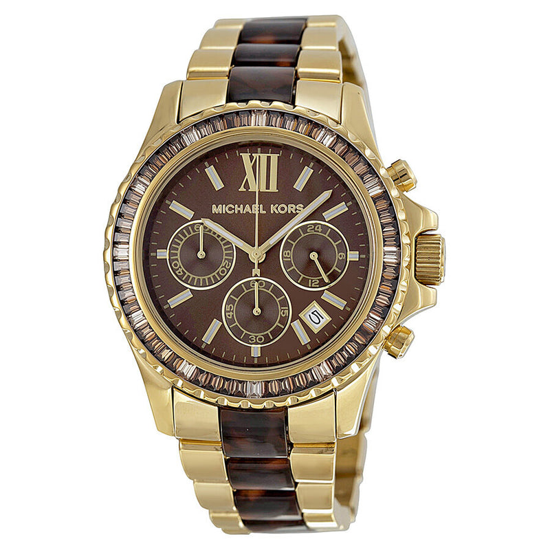 Michael Kors Glitz Gold Diamonds Dial Gold Steel Strap Watch for Women   MK6547