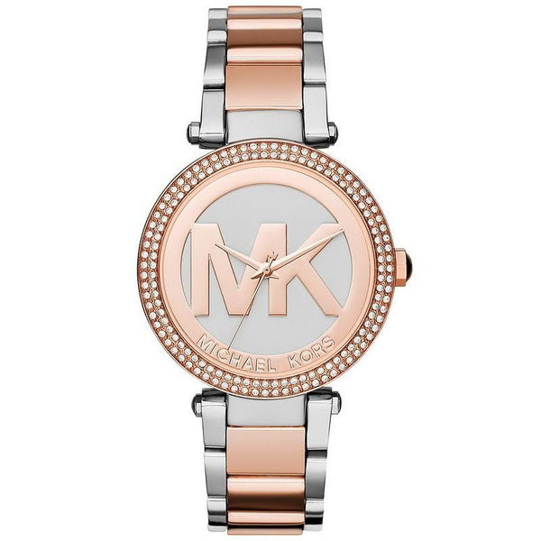 Michael Kors Parker Rose Gold and Silver Ladies Watch  MK6314 - The Watches Men & CO