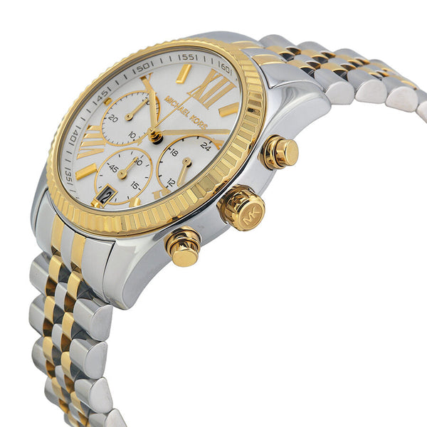 Michael Kors Lexington Chronograph Mother of Pearl Two-tone Ladies Watch #MK5955 - The Watches Men & CO #2