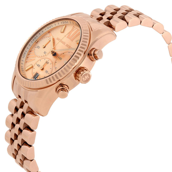 Michael Kors Lexington Chronograph Rose Dial Ladies Watch MK5569 - The Watches Men & CO #2