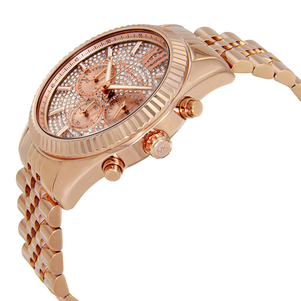 Michael Kors Lexington Crystal Pave Dial Ladies Chronograph Watch MK8580 - The Watches Men & CO #2