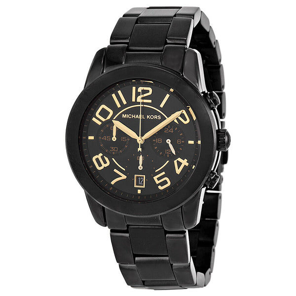 Michael Kors Mercer Chronograph Black Dial Black-plated Ladies Watch MK5858 - The Watches Men & CO