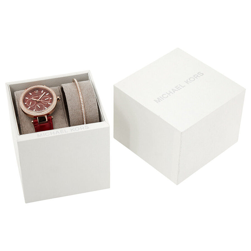 Michael Kors Mini Parker Red Dial Laies Watch MK6451 - The Watches Men & CO