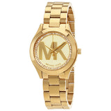 Michael Kors Mini Slim Runway Ladies Gold Tone Watch MK3477 - The Watches Men & CO
